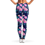 Pink Peony Floral Flower Pattern Print Women's Leggings