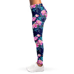 Pink Peony Floral Flower Pattern Print Women's Leggings