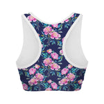 Pink Peony Floral Flower Pattern Print Women's Sports Bra