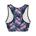 Pink Peony Floral Flower Pattern Print Women's Sports Bra