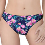 Pink Peony Floral Flower Pattern Print Women's Thong