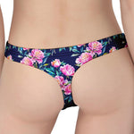 Pink Peony Floral Flower Pattern Print Women's Thong