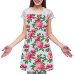 Pink Peony Pattern Print Adjustable Apron