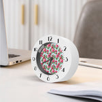 Pink Peony Pattern Print Alarm Clock