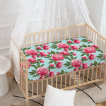Pink Peony Pattern Print Baby Crib Sheet