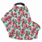 Pink Peony Pattern Print Baby Seat Cover