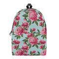 Pink Peony Pattern Print School Backpack