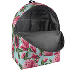 Pink Peony Pattern Print Backpack
