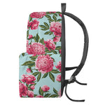 Pink Peony Pattern Print Backpack