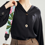 Pink Peony Pattern Print Bag Strap