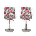 Pink Peony Pattern Print Bar Stool Covers