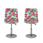 Pink Peony Pattern Print Bar Stool Covers