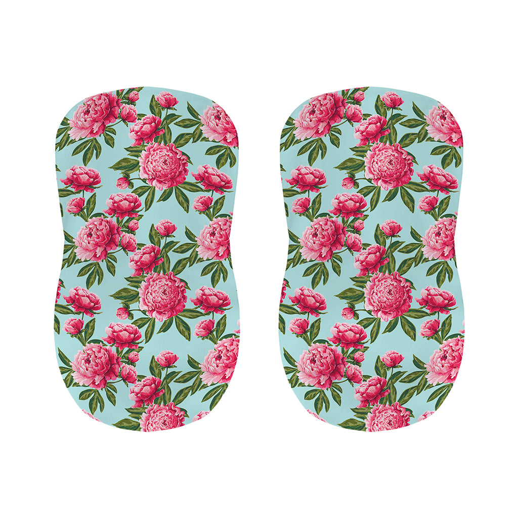 Pink Peony Pattern Print Bar Stool Covers