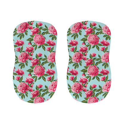 Pink Peony Pattern Print Bar Stool Covers