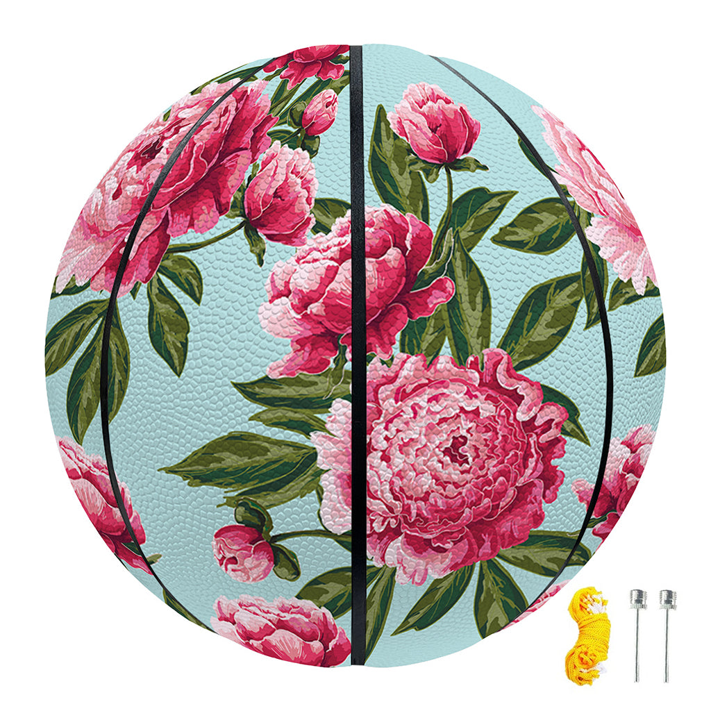 Pink Peony Pattern Print Basketball