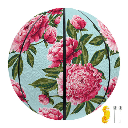 Pink Peony Pattern Print Basketball