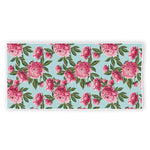 Pink Peony Pattern Print Beach Towel