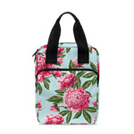 Pink Peony Pattern Print Bible Tote Bag