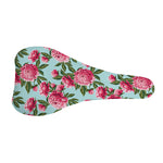 Pink Peony Pattern Print Bicycle Seat Cover