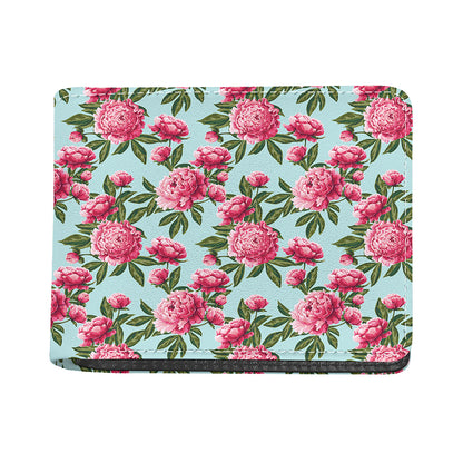 Pink Peony Pattern Print Bifold Wallet