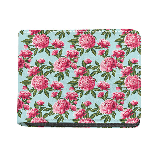Pink Peony Pattern Print Bifold Wallet