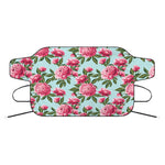 Pink Peony Pattern Print Car Windshield Snow Cover