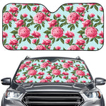 Pink Peony Pattern Print Car Windshield Sun Shade