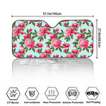 Pink Peony Pattern Print Car Windshield Sun Shade