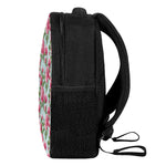 Pink Peony Pattern Print Casual Backpack