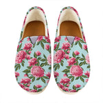 Pink Peony Pattern Print Casual Shoes