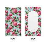 Pink Peony Pattern Print Changing Pad Cover