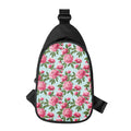 Pink Peony Pattern Print Sling Bag