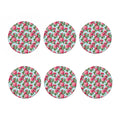 Pink Peony Pattern Print Coaster Set