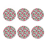 Pink Peony Pattern Print Coaster Set