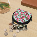 Pink Peony Pattern Print Coin Purse