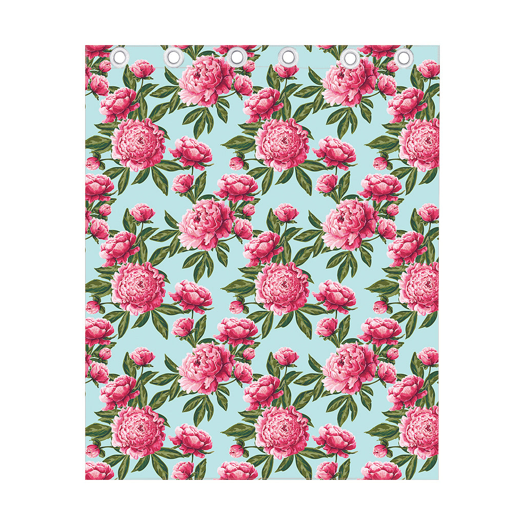 Pink Peony Pattern Print Curtain