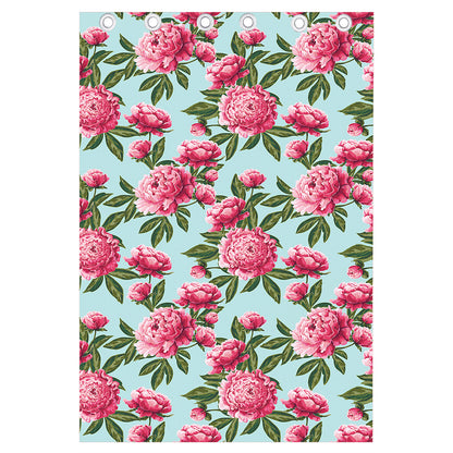 Pink Peony Pattern Print Curtain