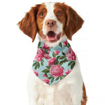 Pink Peony Pattern Print Dog Bandana