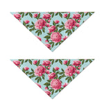 Pink Peony Pattern Print Dog Bandana