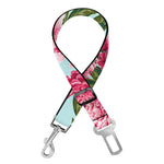 Pink Peony Pattern Print Dog Seat Belt