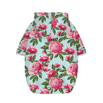 Pink Peony Pattern Print Dog Zip Up Hoodie