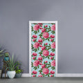Pink Peony Pattern Print Door Sticker