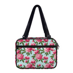 Pink Peony Pattern Print Double Strap Bible Bag