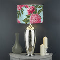 Pink Peony Pattern Print Drum Lamp Shade