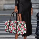 Pink Peony Pattern Print Duffle Bag