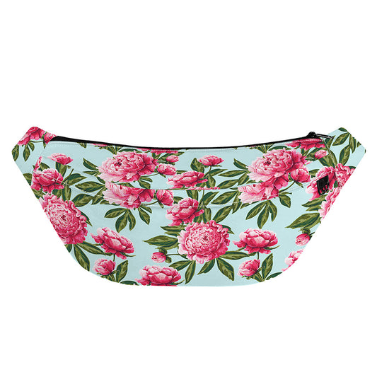 Pink Peony Pattern Print Fanny Pack