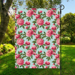 Pink Peony Pattern Print Garden Flag