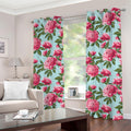 Pink Peony Pattern Print Grommet Curtains