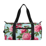 Pink Peony Pattern Print Gym Bag