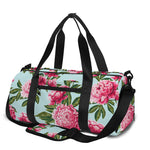 Pink Peony Pattern Print Gym Bag